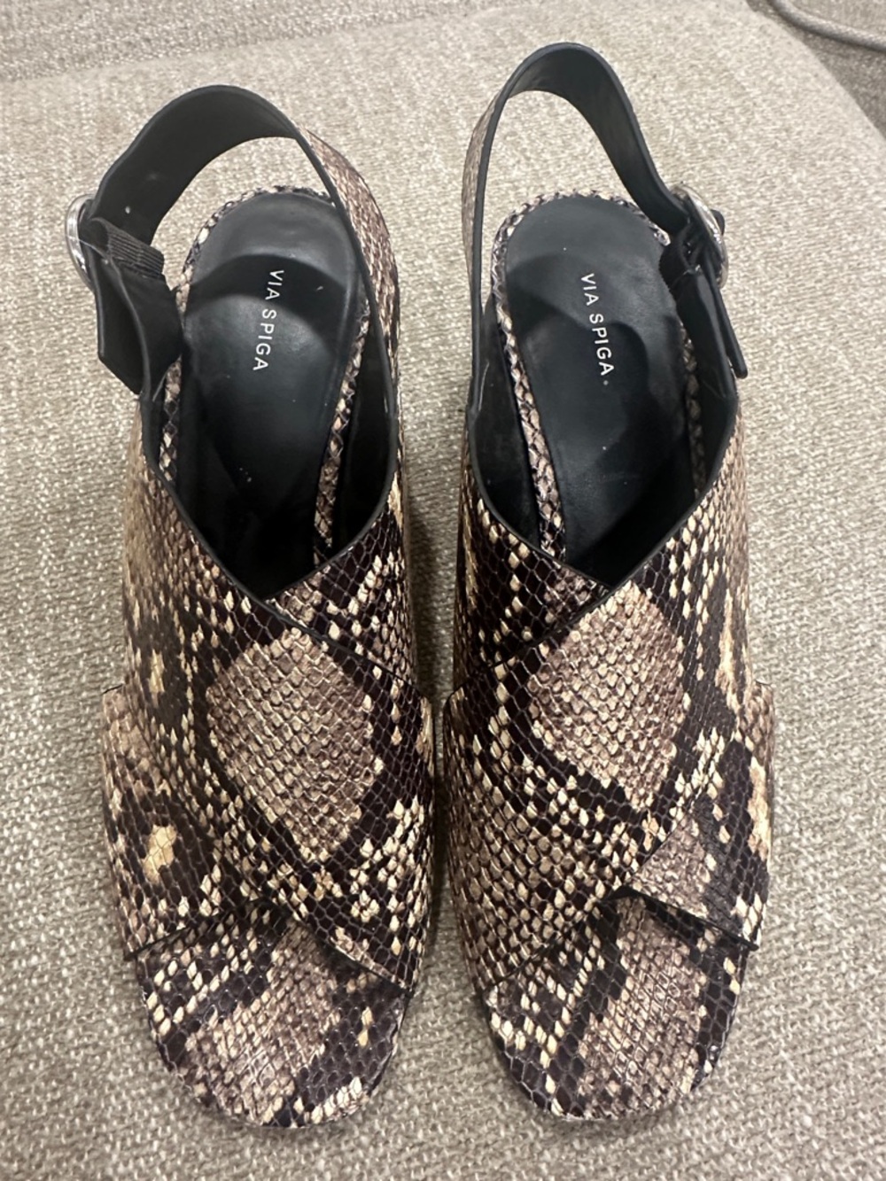 Via Spiga snakeskin embossed leather sandals women’s size 9.5